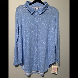 NWT  LuLaRoe Valentina Button Down Top Sz M